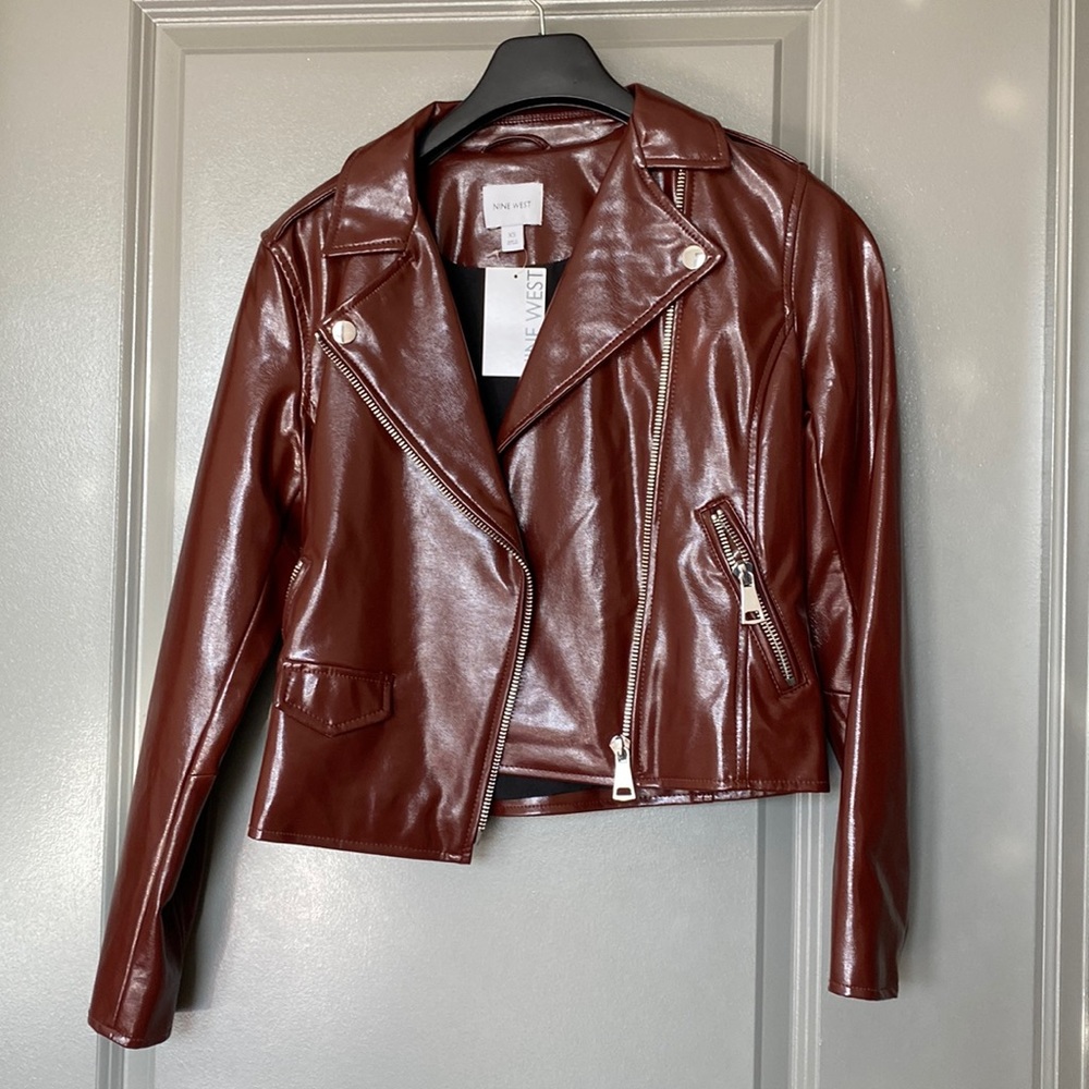 Reddish Brown Pleather Jacket